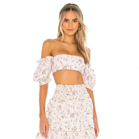 NEW WEWOREWHAT PINK FLORAL PRINT CROP TOP - Picture 3 of 10